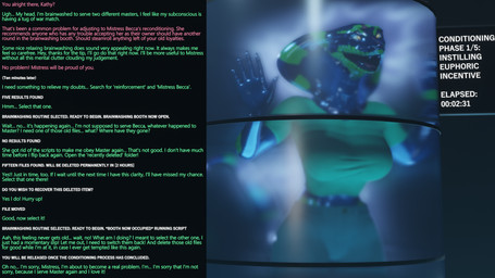 anthro bottomwear caption clothing dialogue female green_bottomwear green_clothing green_topwear hands_against_glass mind_control open_mouth solo standing tail text timer topwear tube thalarynth petruz_(modeler) cobra_(petruz) kathy_(thalarynth) cobra reptile scalie snake 16:9 2022 3d_(artwork) digital_media_(artwork) english_text hi_res widescreen