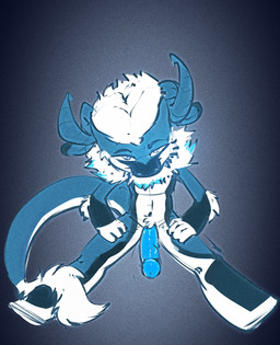 anthro genitals hair horn male penis solo white_hair ratcha 2021 digital_media_(artwork) hi_res