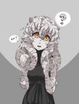 breasts clothed clothing dress female hair long_hair not_furry open_mouth rock simple_background sleeveless_dress solo white_hair yellow_eyes hushabyevalley jewish_mythology mythology marble_(hushabyevalley) humanoid mythological_creature mythological_golem