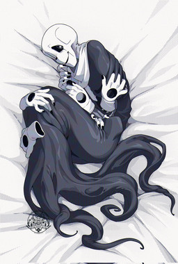 ambiguous_gender armless bed bedding bedding_background ben_day_dots black_body black_markings black_nails black_sclera black_tentacles bone butt colored_nails dakimakura disembodied_hand facial_markings furniture hand_on_body hand_on_hip hand_on_own_body hand_on_own_hip head_markings hole_in_hand looking_at_viewer lying markings multi_hand nails not_furry on_side one_eye_closed pupils rib_cage skeleton smile solo spiral spiral_pupils tentacles white_pupils reignbeaux13 undertale undertale_(series) gaster animated_skeleton humanoid undead 2024 digital_media_(artwork) hi_res shaded watermark male_(lore)