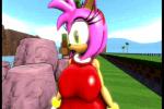 anthro big_breasts blush breasts clothed clothing female shy solo wide_hips kabalmystic_(artist) shocking_(artist) sega sonic_the_hedgehog_(series) amy_rose eulipotyphlan hedgehog mammal 3:2 3d_(artwork) 3d_animation animated digital_media_(artwork) low_res short_playtime