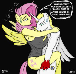 abs anthro anthro_on_anthro anthrofied big_breasts black_background blonde_hair bodily_fluids bottomless breasts butt canon_x_oc clothed clothing cutie_mark dialogue din_kaiser duo feathered_wings feathers female female_penetrated green_eyes hair heart_symbol horn huge_breasts long_hair male male/female male_penetrating male_penetrating_female moan nude penetration pink_hair sex shirt short_hair simple_background standing sweat tail teal_eyes text topwear wings yellow_body yellow_feathers wolfjedisamuel friendship_is_magic hasbro my_little_pony mythology fan_character fluttershy_(mlp) arthropod butterfly equid equine insect lepidopteran mammal mythological_creature mythological_equine pegasus unicorn winged_unicorn 2012 dated digital_media_(artwork) english_text
