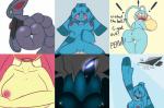 2015 abby_(latiar) alternate_color anthro anthrofied anus bellaria_(latiar) bent_over black_body black_nipples black_pussy black_skin blue_body blue_skin blush bodily_fluids breasts bronzong butt chinchou claws clitoris covering crescere cum cum_in_pussy cum_inside darkrai darkria dialogue english_text exclamation_point fan_character female generation_2_pokemon generation_4_pokemon genital_fluids genitals gliscor glowing group hair half-closed_eyes interspecies latiar legendary_pokemon long_hair looking_at_viewer looking_back male male/female markings mesprit narrowed_eyes nintendo nipples nude open_mouth pink_body pink_hair pink_nipples pink_skin pokemon pokemon_(species) pokemorph presenting presenting_hindquarters purple_body purple_skin pussy raised_arm raised_tail red_body red_skin shiny_pokemon smile solana_(latiar) spread_legs spreading tail text white_hair wings yellow_eyes yellow_sclera