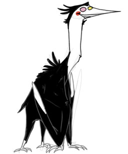 alternate_species beak black_body black_feathers black_scales claws feathers feral head_feathers heterochromia male membrane_(anatomy) membranous_wings pink_eyes quadruped red_cheeks scales simple_background smile solo white_background white_body white_scales wings yellow_eyes wescillus deltarune undertale_(series) spamton_g._spamton azhdarchid prehistoric_species pterosaur quetzalcoatlus reptile scalie 2025 digital_media_(artwork) hi_res sketch