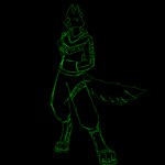 anthro bottomwear branded_clothing cheek_tuft clothing facial_tuft fluffy fluffy_tail footwear hoodie male pants paws practice shoes solo sweatpants tail topwear tuft worldbuilding biohound canid canine canis mammal wolf 1:1 absurd_res alpha_channel green_and_white hi_res monochrome unfinished