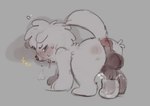 anthro anus balls bodily_fluids drooling ejaculation eye_bags genitals hair humanoid_genitalia male masturbation penis puffy_anus saliva solo truemew canid canine mammal nonbinary_(lore)