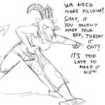 1:1 anthro bottomwear bovid breasts caprine caprine_demon cleaning_tool cleavage clothed clothing crop_top demon dialogue english_text female fully_clothed goat_demon hi_res hladilnik holding_cleaning_tool holding_object lucy_(hladilnik) mammal monochrome shirt shorts solo text tight_bottomwear tight_clothing topwear vacuum_cleaner