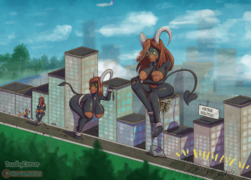 anthro body_size_growth breasts clothing crowd dress female group horn human_to_anthro macro pubes_exposed size_difference size_transformation smaller_human smug_face smug_grin species_transformation stumbling tail tongue tongue_out torn_clothing transformation transformation_sequence dustyerror nintendo pokemon canid canine generation_2_pokemon houndoom human mammal pokemon_(species) hi_res trans_(lore) trans_woman_(lore)