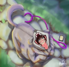 blush broken_collar brown_hair casual_vore cellphone collar electronics fangs female female_human female_prey feral feral_pred fur grey_body grey_fur hair high-angle_view human_prey leash leashed_collar male male/female male_feral male_pred mouth_shot open_mouth oral_vore partially_inside phone smartphone soft_vore swallowing tail teeth tongue tongue_out unwilling_prey vore neonelf canid canine canis domestic_dog human mammal