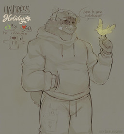 anthro band-aid band-aid_on_face bandage bandage_on_face beanie bottomwear clothing dialogue dreadlocks duo ear_piercing facial_hair female feral flapping_wings floppy_ears glowing glowing_body green_eyes hand_in_pocket hat headgear headwear hoodie like_goal male markings mole_(marking) mustache nub_tail pants perching piercing pockets retweet_goal sweatpants text topwear typography cerberussenn strip_meme boho_(cerberussenn) rj_holiday_(cerberussenn) avian bird canid canine canis domestic_dog livestock_guardian_dog mammal molosser mountain_dog pastoral_dog spirit tibetan_mountain_dog absurd_res hi_res monochrome sepia signature spanish_text