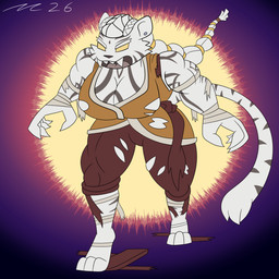 anthro claws clothing female fur hair muscular muscular_anthro muscular_female striped_body stripes therian torn_clothing transformation white_body white_fur white_hair dirtymac mac-daddy disney gargoyles goliath_(gargoyles) felid mammal pantherine tiger absurd_res hi_res