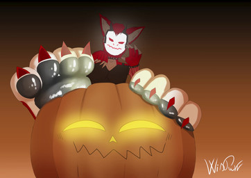 4_toes anthro blush blush_lines claws feet foot_fetish foot_focus foot_play hair holidays jack-o'-lantern machine male nails pawpads paws seductive simple_background smelly smelly_feet stomping teasing toes tongue tongue_out wiggle wrinkled_feet wrinkles anthony444333 halloween protogen 2d_animation absurd_res animated digital_media_(artwork) frame_by_frame hi_res loop no_sound short_playtime video