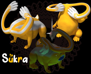 ambiguous_gender blue_mouth diamond_(marking) ear_hands feral glowing glowing_eyes long_ears markings open_mouth overweight overweight_ambiguous overweight_feral quadruped short_tail solo striped_body stripes tail teeth white_body yellow_body malaguetista blender_cycles matanu minanon 2022 3d_(artwork) blender_(artwork) digital_media_(artwork) hi_res sequence