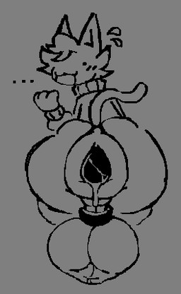 anthro anus backsack ball_ring balls big_balls big_butt butt ears_uo embarrassed gaping gaping_anus genital_raphe genitals leaking_anus looking_at_viewer looking_back looking_back_at_viewer male puffy_anus raphe_(anatomy) scrotal_raphe scrotum_flap solo tail wet_anus fanaeka felid feline mammal digital_media_(artwork) low_res microsoft_paint_(artwork) tagme