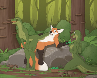 anthro anthro_on_anthro anthro_penetrated anthro_penetrating anthro_penetrating_anthro breasts butt crystal female female_anthro female_penetrated forest fur green_body green_scales group male male/female male_anthro male_penetrating male_penetrating_female multicolored_body multicolored_fur nipples non-mammal_breasts nude outdoor_nudity outside outside_sex penetration penile penile_penetration plant prostitution red_body red_fur scales sex tree trio two_tone_body two_tone_fur white_body white_fur jishinu canid canine fox lizard mammal red_fox reptile scalie true_fox 5:4 hi_res