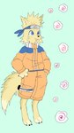 alternate_species ambiguous_gender anthro biped black_claws black_clothing blonde_hair blue_clothing blue_eyes claws clothing fur hair narutomaki open_mouth orange_clothing paws smile solo tail topwear white_clothing yellow_body yellow_ears yellow_fur yellow_tail puppkittyfan1 naruto naruto_uzumaki domestic_cat felid feline felis mammal 9:16 hi_res