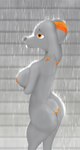 anthro bathing breasts butt female fur grey_body grey_fur hair nipples nude orange_eyes orange_nipples orange_stripes showering solo stripes tail wet conditional_dnp gusta gusty_(gusta) chinchilla chinchillid mammal rodent hi_res herm_(lore)