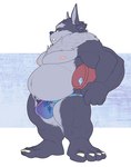 4_ears 4_fingers 4_toes anthro barefoot belly big_belly big_biceps big_bulge big_deltoids big_muscles big_pecs blue_background blue_clothing blue_speedo blue_swimwear brown_eyes bulge chest_tuft claws closed_frown clothed clothed_anthro clothed_male clothing deltoids duo ear_tuft eyebrows feet fingers green_clothing green_speedo green_swimwear grey_arms grey_belly grey_chest grey_ears grey_eyebrows grey_face grey_feet grey_fingers grey_hands grey_inner_ear grey_legs grey_neck grey_nose grey_pubes grey_toes head_tuft holding_object humanoid_feet humanoid_hands inner_ear_fluff looking_aside looking_at_viewer male male_anthro multi_ear multicolored_clothing multicolored_speedo multicolored_swimwear musclegut muscular muscular_anthro muscular_arms muscular_male muscular_thighs navel neck_tuft nipples no_pupils orange_clothing orange_speedo orange_swimwear pecs pink_nipples plantigrade pubes simple_background skimpy slightly_chubby slightly_chubby_anthro slightly_chubby_male solo_focus speedo standing swimwear thick_eyebrows three-quarter_view tight_clothing toes topless topless_anthro topless_male tuft tusks white_background white_claws white_clothing white_speedo white_swimwear white_tusks bristol lifewonders tokyo_afterschool_summoners tsathoggua_(tas) mammal 2021 absurd_res colored digital_drawing_(artwork) digital_media_(artwork) flat_colors full-length_portrait hi_res portrait