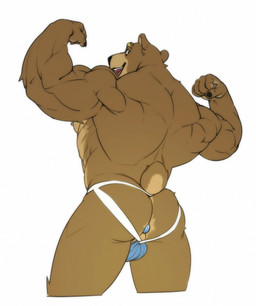 anal anal_penetration anthro back_muscles barazoku barely_visible_nipples biceps brown_body brown_fur bulge butt butt_focus butt_squish buttplug buttplug_in_ass buttplug_insertion clothing flexing fur gem happy jewel_buttplug jockstrap looking_back male muscular muscular_anthro muscular_male nipple_piercing nipples object_in_ass obliques open_mouth open_smile penetration perineum piercing plug_(sex_toy) plug_insertion rear_view sex_toy sex_toy_in_ass sex_toy_insertion simple_background smile solo squish standing teeth underwear white_background nesskain honey_hunter bear mammal 2020 hi_res
