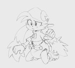 anthro blush clean_diaper clothed clothing confusion diaper footwear gloves handwear hat headgear headwear kneeling male open_mouth shoes solo wearing_diaper toby_tiger bandai_namco klonoa_(series) klonoa domestic_cat felid feline felis mammal absurd_res black_and_white hi_res monochrome sketch