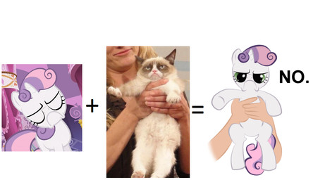 comparison duo eyes_closed female feral fur green_eyes hair horn looking_at_viewer multicolored_hair quadruped real simple_background tail two_tone_hair what white_background white_body white_fur young young_female young_feral unknown_artist friendship_is_magic hasbro my_little_pony mythology sweetie_belle_(mlp) tardar_sauce domestic_cat equid equine felid feline felis human mammal mythological_creature mythological_equine unicorn 2012 grandfathered_content meme