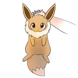3_toes :3 ambiguous_gender black_nose blush brown_body brown_eyes brown_fur brown_inner_ear disembodied_hand duo feet feral fluffy fluffy_tail fur holding_another neck_tuft simple_background tail tan_body tan_fur toes tuft white_background tblslt nintendo pokemon eevee generation_1_pokemon human mammal pokemon_(species) 1:1 2025 icon
