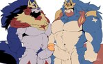 anthro anthrofied balls big_penis blue_body blue_fur duo erection fur genitals humanoid_genitalia humanoid_penis male male/male muscular muscular_anthro muscular_male nude pecs penis penis_size_difference simple_background white_background hyaku_(artist) nintendo pokemon canid canine crowned_shield_zamazenta crowned_sword_zacian generation_8_pokemon legendary_pokemon mammal pokemon_(species) zacian zamazenta brother_(lore) brothers_(lore) sibling_(lore)