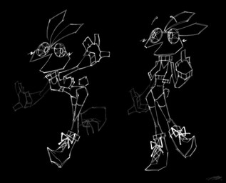 anthro boots bottomwear clothed clothed_anthro clothed_female clothing crop_top female female_anthro fingerless_gloves footwear gloves handwear jacket midriff shirt shoelaces shoes shorts solo topwear ferjo_404 vib-ribbon vibri lagomorph leporid mammal rabbit 2024 digital_media_(artwork) monochrome