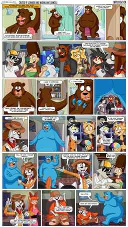 anthro black_hair blonde_hair blue_eyes bodypaint bone_in_hair breasts brown_body brown_fur brown_hair butt claws cleavage clothed clothing clothing_theft convenient_censorship cosplay costume_party covering covering_crotch cowboy_hat detailed_background dialogue electronics eye_patch eyewear female fur glasses green_eyes grey_body grey_fur group hair hat headgear headwear humor jacket jewelry kerchief leather leather_clothing leather_jacket leather_topwear lightsaber long_hair male melee_weapon microphone necklace nude_male orange_body orange_fur oversized_clothing overweight overweight_male party proton_pack red_body red_fur shower stealing sunglasses sweater tall_hair text topwear towel weapon wearing_glasses white_body white_fur xamoel beast_house cartoon_network disney dragon_ball hanna-barbera inside_out michael_jackson's_thriller pixar powerpuff_girls star_wars the_flintstones the_simpsons toy_story blossom_(powerpuff_girls) bosch_(xamoel) bryanna_(xamoel) chad_(xamoel) cleopatra crissy_(xamoel) darth_maul doug_(xamoel) dr._manhattan duke_(xamoel) emmett_(xamoel) goku homer_simpson jammy_(xamoel) marge_simpson megan_(xamoel) morgana_(xamoel) nick_fury pebbles_flintstone rachel_(xamoel) sadness_(inside_out) sheriff_woody_pride spencer_(xamoel) tommer_(xamoel) wimpy_(xamoel) yoshi_(xamoel) ailurid american_opossum anatid anseriform avian bear bird canid canine canis cheetah collie domestic_cat domestic_dog domestic_pig duck felid feline felis herding_dog lagomorph lemur leporid mammal marsupial mouse murid murine pastoral_dog primate rabbit red_panda ring-tailed_lemur rodent sheepdog strepsirrhine suid suine sus_(pig) wolf comic english_text hi_res