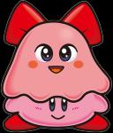 blue_eyes blush duo female front_view looking_at_viewer male not_furry pink_body pink_skin ribbons simple_background transparent_background unknown_artist kirby_(series) nintendo chuchu_(kirby) kirby cephalopod coleoid marine mollusk octopodiform alpha_channel official_art