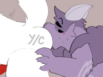 anal anthro duo male male/male oral purple_body rimming sex white_body sunny_furr arthropod canid canine canis insect lepidopteran mammal moth wolf 4:3 hi_res