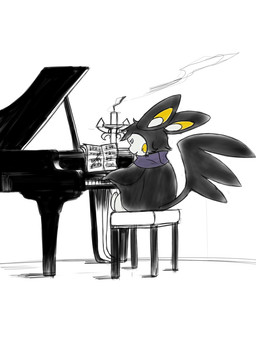 black_body black_fur candle feral fur grand_piano keyboard_instrument male membrane_(anatomy) music musical_instrument musical_note musical_symbol piano playing_music playing_piano scarf sheet_music sitting symbol white_body white_fur yellow_body yellow_cheeks yellow_fur moofers-mufa nintendo pokemon pokemon_mystery_dungeon spike_chunsoft emolga generation_5_pokemon mammal pokemon_(species) rodent sciurid hi_res
