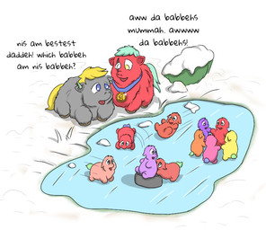 ambiguous_feral ambiguous_gender baby_talk blonde_hair blue_eyes dialogue ear_piercing facial_scar feral frozen fur green_tail grey_body grey_fur group hair happy hooves large_group lying medal neonate on_front on_hind_legs orange_body orange_fur outside piercing pink_body pink_fur plant playing pond purple_body purple_fur purple_tail red_body red_fur scar sitting skating slipping snow standing tail teal_hair teal_tail text yellow_body yellow_eyes yellow_fur yellow_tail young young_ambiguous young_feral carpdime fluffy_pony fluffy_pony_(species) mammal digital_media_(artwork) english_text shaded story story_in_description