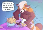 adult_on_baby adult_on_young age_difference anal anthro anthro_on_anthro anthro_penetrated anthro_penetrating anthro_penetrating_anthro bed bodily_fluids crying dialogue diaper diaper_penetration duo forced fur furniture grey_eyes horn larger_male male male/male male_anthro male_penetrated male_penetrating male_penetrating_male membrane_(anatomy) membranous_wings onomatopoeia orange_body orange_fur penetration purple_body rape sex size_difference smaller_male smaller_penetrated sound_effects speech_bubble sweat tail tears text wings year young young_anthro young_male young_penetrated younger_penetrated riskitforthebiscuit mythology grawlee ailurid dragon mammal mythological_creature mythological_scalie red_panda scalie 2025 absurd_res english_text hi_res
