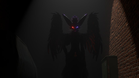9_tails alley anthro car dark dark_alley feathers genitals glowing glowing_eyes hand_on_hip hand_on_side herm intersex knot knotted_penis looking_at_viewer looking_down multi_tail open_mouth open_smile overhead_lighting penis shadow smile solo standing tail vehicle wings kyuvulpes kyu_vulpes canid canine fox mammal rexouium 16:9 3d_(artwork) digital_media_(artwork) hi_res widescreen