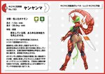 armor border breasts brown_body brown_skin clothing female footwear genitals green_breasts green_slime headgear helmet high_heels monster_girl_(genre) monsterification penis red_body red_border shoes simple_background solo text transformation vein veiny_penis white_background nikunigushii nintendo pokemon generation_2_pokemon human mammal pokemon_(species) yanma absurd_res hi_res japanese_text translation_request