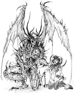 bdsm bodily_fluids bondage bound breasts butt chain chained claws collar crying duo ear_piercing fangs female forced genitals hell helpless hooves horn humiliation leash membrane_(anatomy) membranous_wings nude piercing sex_slave simple_background slave tears teeth vulva white_background wings naga_(artist) demon satyr black_and_white greyscale monochrome