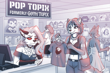 annoyed anthro bottomwear breasts clothed clothed_anthro clothed_female clothing collar crop_top dress female fur group hair inside jewelry name_tag navel necklace pants print_clothing print_shirt print_t-shirt print_topwear purse shirt shorts sign spiked_collar spikes store t-shirt text topwear wearing_collar heresy_(artist) bass_pro_shops dc_comics dreamworks funko_pop! hellaverse helldivers helluva_boss lancer:_the_knights_of_fenris meme_clothing mythology nintendo reddit road_rovers shrek_(series) star_fox star_wars the_bad_guys bane_(dc) colleen_(road_rovers) diane_foxington krystal_(star_fox) loona_(helluva_boss) lord_farquaad markiplier snoo superman wojak yoda canid canid_demon canine canis collie demon domestic_dog fox hellhound herding_dog mammal mythological_canine mythological_creature pastoral_dog sheepdog 2025 3:2 digital_media_(artwork) english_text hi_res meme