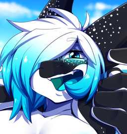 anthro blush solo rainbowscreen mythology penelope_(rainbowscreen) aquatic cetacean dolphin dragon hybrid mammal mythological_creature mythological_scalie oceanic_dolphin orca scalie toothed_whale 2018 digital_media_(artwork) preview shaded