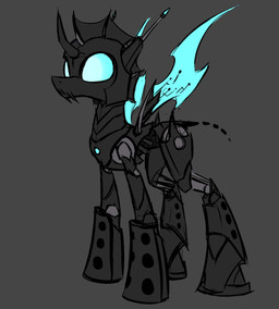 2014 blue_eyes changeling fangs friendship_is_magic horn machine mechanical my_little_pony plain_background robot solo standing underpable wings
Rating: Safe
Score: 11
User: 2DUK
Date: April 15, 2014