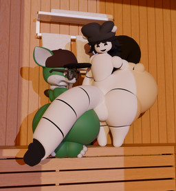 3_toes anthro balls baseball_cap big_balls big_butt big_penis butt butt_focus clenched_teeth clothing constricted_pupils duo feet femboy fool's_hat freckles genitals glass hat headgear headwear huge_balls huge_butt huge_penis hyper hyper_balls hyper_genitalia hyper_penis imminent_sex looking_at_genitalia looking_at_penis looking_back looking_back_at_penis machine male overbite_fang penis pupils rear_view sauna small_pupils smile stubby_arms stubby_legs teeth toes towel kirby_animatez sega sonic_the_hedgehog_(series) fan_character vincent_(onyxsplash) canid canine canis chihuahua domestic_dog gaia humanoid mammal robot robot_humanoid toy_dog 3d_(artwork) digital_media_(artwork) hi_res