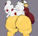 anthro big_breasts big_butt bodily_fluids bottomless breasts butt clothed clothing female huge_breasts huge_butt huge_thighs looking_at_viewer presenting rear_view solo sweat sweaty_butt thick_thighs tongue tongue_out xytora nintendo pokemon generation_6_pokemon mega_ampharos mega_evolution pokemon_(species) 2023 absurd_res digital_media_(artwork) hi_res