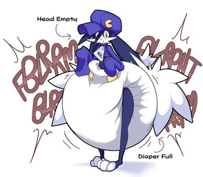anthro big_diaper clothed clothing diaper feces huge_diaper male pooping simple_background soiled_diaper soiling soiling_diaper solo standing tail text unclean_diaper used_diaper using_diaper wearing_diaper chocomintshake bandai_namco klonoa_(series) klonoa
