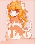 anthro big_breasts big_butt blush bodily_fluids border breasts butt butt_focus dripping dripping_pussy female genital_fluids genitals hair looking_back medium_length_hair open_mouth orange_border orange_hair presenting presenting_hindquarters pussy seductive shocked sitting slightly_chubby solo syrup tail vaginal_fluids white_body justdock mammal mouse murid murine rodent 2023 4:5 absurd_res hi_res signature