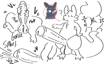anthro anus balls big_balls big_penis big_tail bodily_fluids butt claws cum genital_fluids genitals glans huge_balls huge_penis humanoid_genitalia humanoid_penis hyper hyper_balls hyper_genitalia hyper_penis male penis solo tail snail_fish rain_world videocult inv_(rain_world) absurd_res hi_res