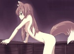 blinking breasts butt casual_nudity female nude small_breasts solo tail wolf_tail spice_and_wolf holo_(spice_and_wolf) animal_humanoid canid canid_humanoid canine canine_humanoid canis humanoid mammal mammal_humanoid wolf wolf_humanoid 2_frame_animation 2d_animation animated short_playtime subtle_animation