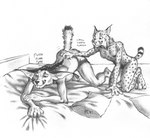 5_fingers all_fours anthro back_scratching bed breasts butt dipstick_tail duo ear_tuft ears_aside featureless_crotch female fingers fur furniture hand_on_back kneeling long_ears looking_down_at_partner looking_forward looking_pleasured male male/female markings motion_lines nude pillow purring raised_tail romantic romantic_couple scratching small_breasts smile spots spotted_body spotted_fur spotted_markings spotted_tail striped_markings striped_tail stripes tail tail_markings tongue tongue_out tuft 0laffson caracal caracal_(genus) felid feline mammal 2022 graphite_(artwork) hi_res monochrome pencil_(artwork) signature traditional_media_(artwork)