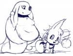 anthro anthro_on_anthro balls breasts duo female genitals hot_dogging male male/female overweight overweight_male penis sex young maehdoggie final_fantasy final_fantasy_tactics square_enix babus_swain mammal moogle nu_mou absurd_res blue_and_white hi_res monochrome sketch