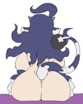 ahoge alternate_species animal_ears animal_tail back_boob big_breasts big_butt breasts butt female fur grey_horn hair horn huge_breasts long_hair purple_body purple_fur purple_hair rear_view simple_background sitting small_waist solo tan_body tan_skin white_background white_body white_fur wide_hips tryfag nintendo pokemon hex_maniac animal_humanoid bovid bovid_humanoid bovine bovine_humanoid cattle_humanoid humanoid mammal mammal_humanoid