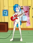 anthro chest_fur female flat_chested freckles genitals guitar hair horn long_tail looking_at_viewer musical_instrument playing plucked_string_instrument pussy short_hair smile smiling_at_viewer solo spread_legs spreading string_instrument tail young young_anthro young_female blossomblaze friendship_is_magic hasbro my_little_pony vinyl_scratch_(mlp) equid equine horse mammal pony absurd_res hi_res